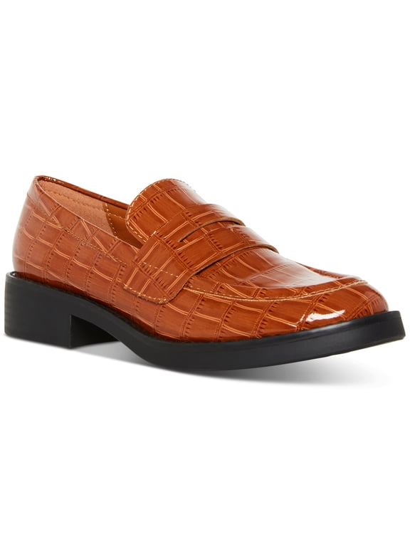 Cecily Tailored Penny Loafer F Tan Croco 6.5M