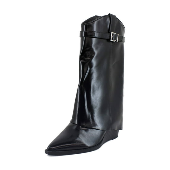 Madden Girl Jjoe Women's Boots Black Shiny Size 6.5 M