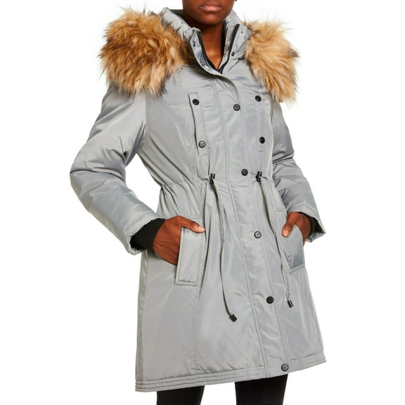 Madden Girl Juniors’ Faux-Fur Trim Hooded Anorak Parka