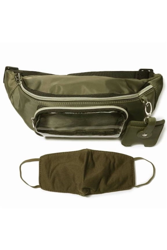 Mask Sanitizer Holder Belt Bag Set Adjustable Strap Fanny Pack
