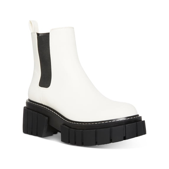 Madden Girl Womens Pheobe Leather Lug Sole Chelsea Boots