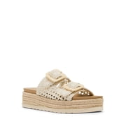 Madden Girl Womens Annika Two Strap Crochet Platform Sandal