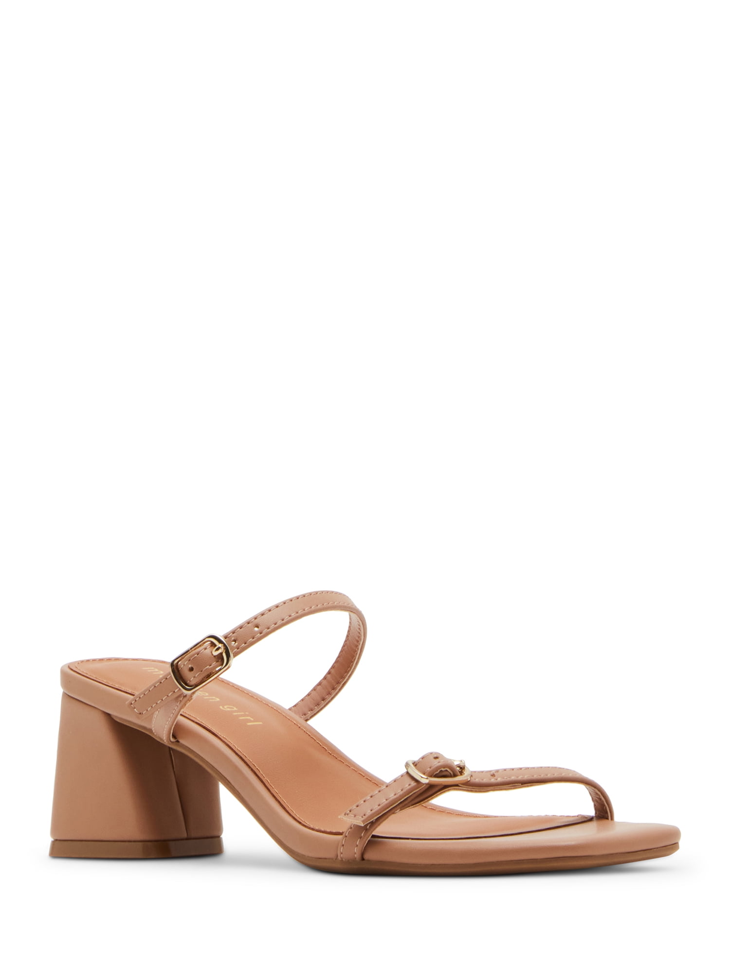Madden Girl Women's Bettyy Two Strap Block Heel Sandal