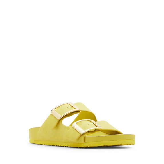 Madden Girl Women's Bodie Two Strap Buckle Footbed Sandals