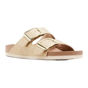 Madden Girl Women's Bodie Two Strap Buckle Footbed Sandals
