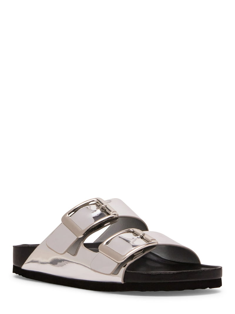 Madden Girl Women's Bodie Two Strap Buckle Footbed Sandals