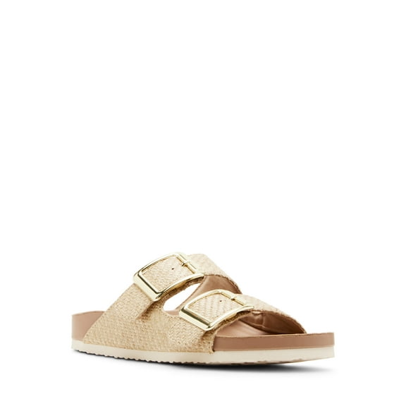 Madden Girl Women's Bodie Two Strap Buckle Footbed Sandals