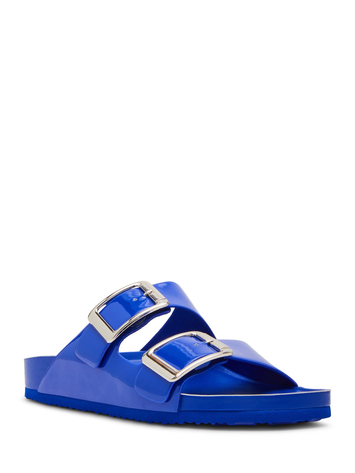 Madden Girl Women's Bodie Two Strap Buckle Footbed Sandals