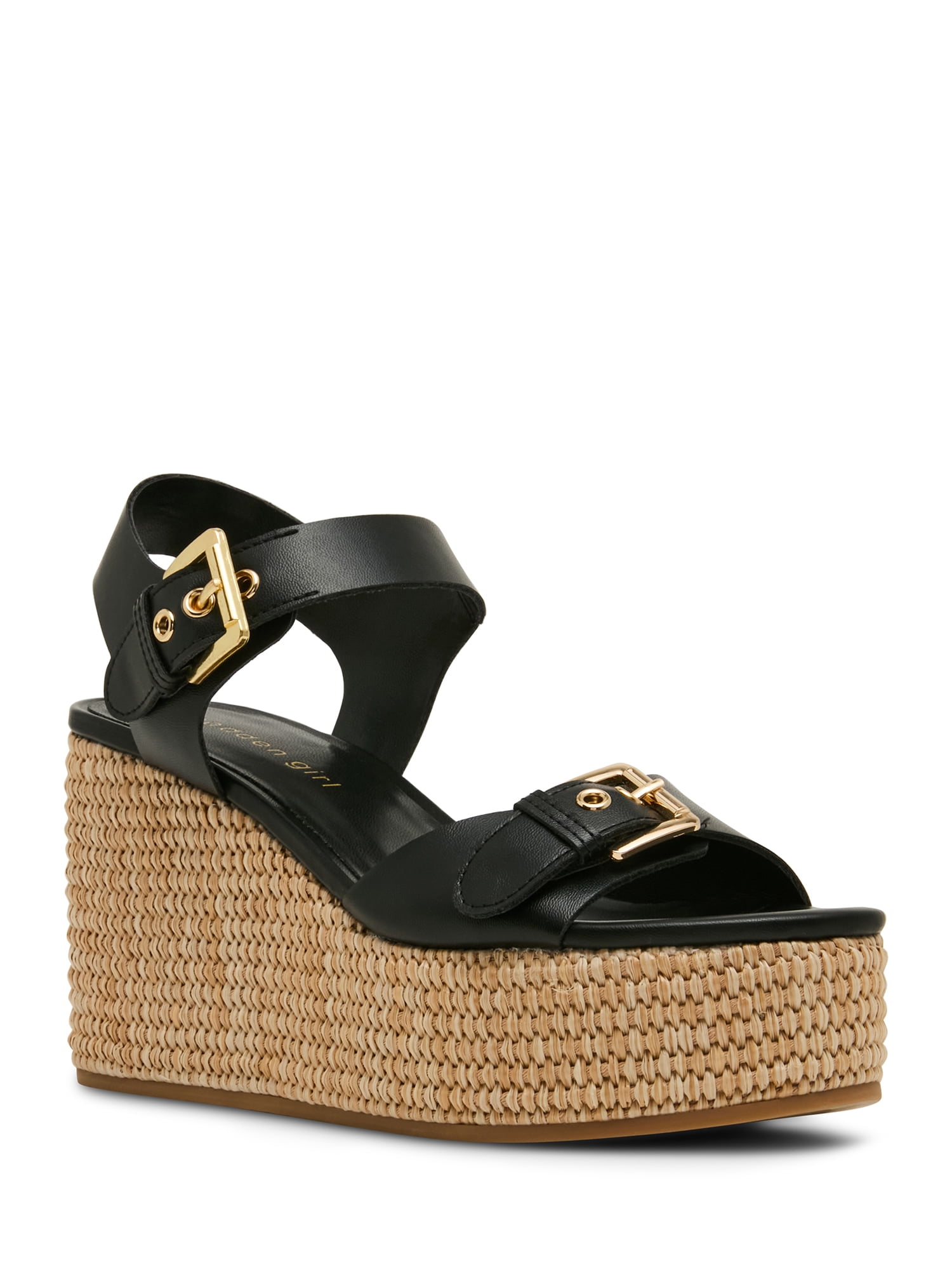 Madden Girl Women's Cooperr Wedge Sandal with Buckle Strap
