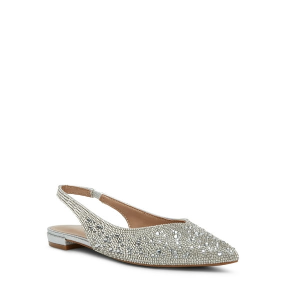 Madden Girl Women's Delaney-R Dressy Rhinestone Slingback Flats