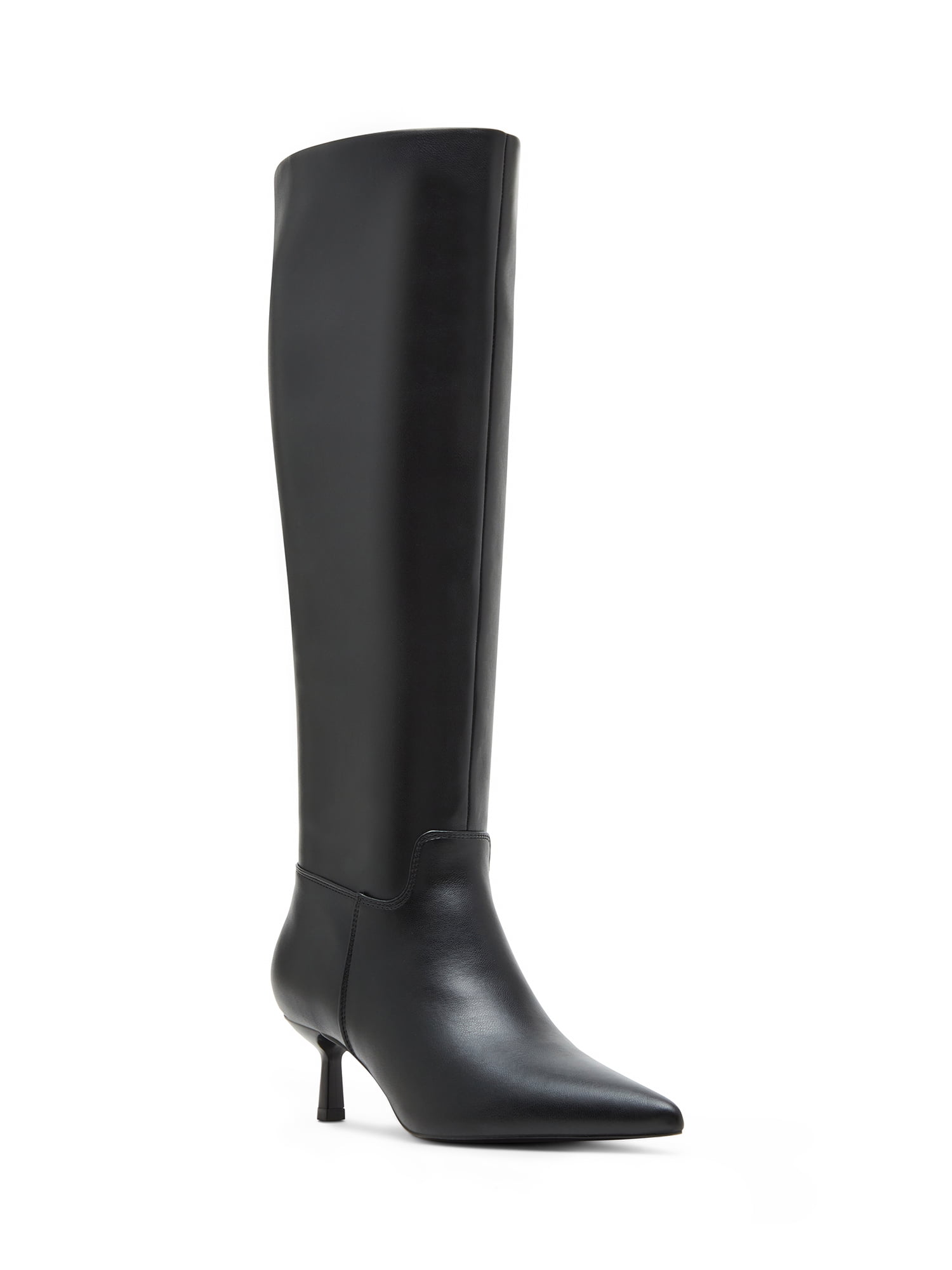 Madden Girl Women's Dicee Kitten Heel Knee High Boots (Wide Calf