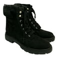 thumbnail image 1 of Madden Girl Women's Faux Fur Top Side Zip & Lace Up Combat Boots (Black, 9), 1 of 6
