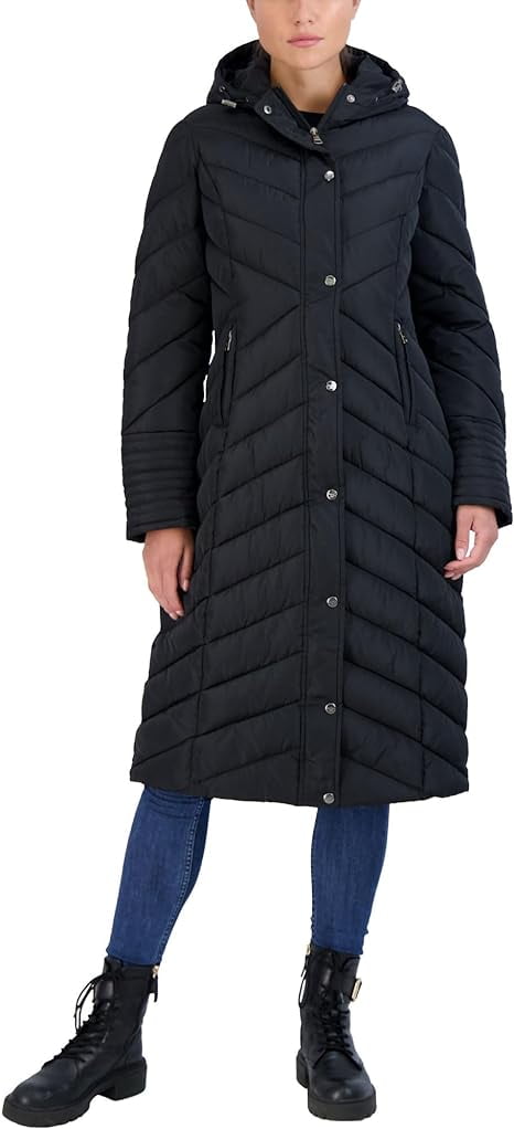 Madden Girl Women’s Jacket – Long Length Quilted Puffer Parka Coat (S ...