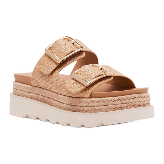Madden Girl Women's Mythicall Two Strap Slide Platform Sandal
