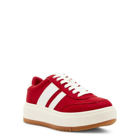 Madden Girl Women's Navida Lace-up Platform Sneaker with Stripes