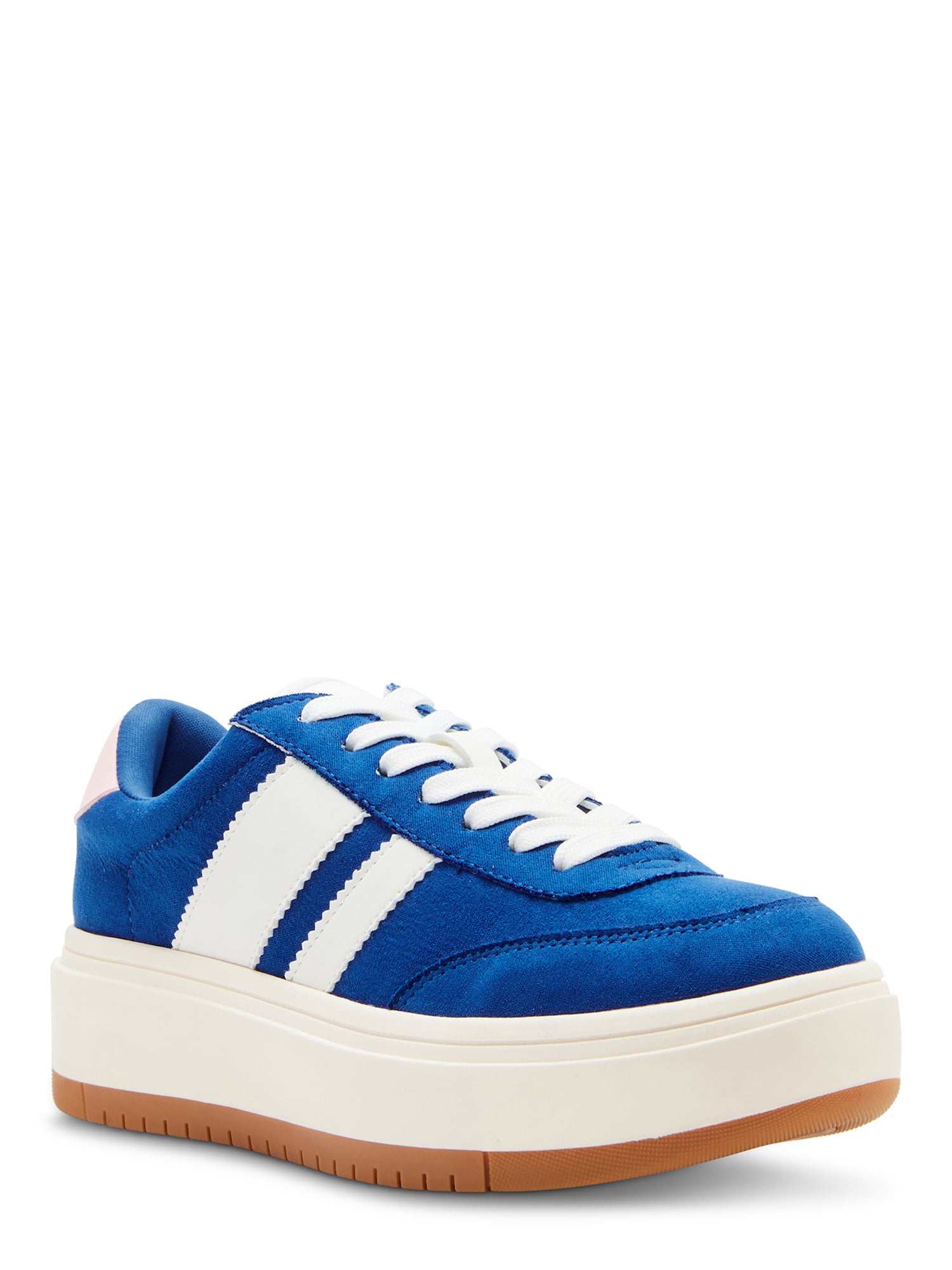 Side Striped Lace Up Platform Athletic Sneakers