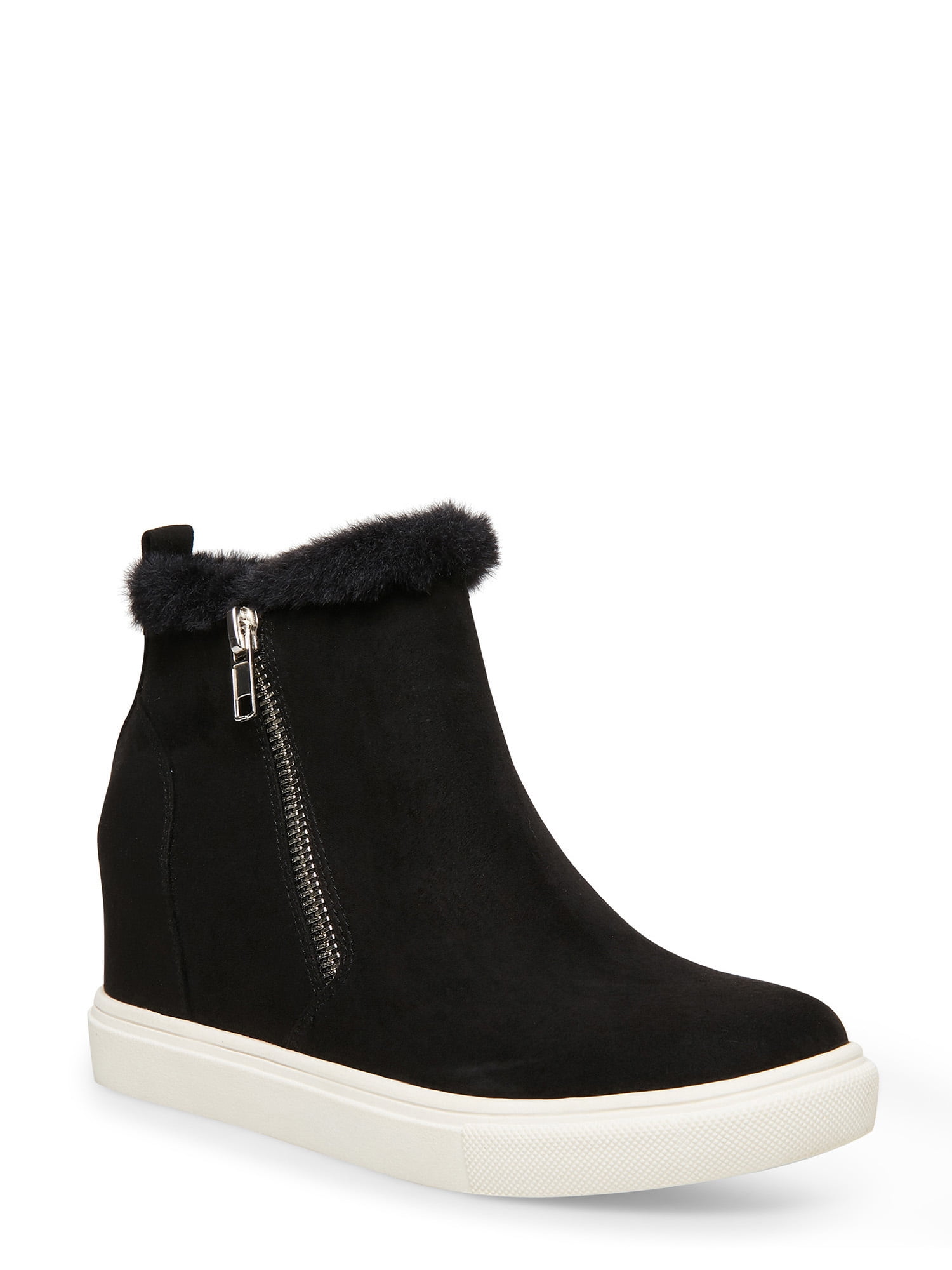 Madden Girl Women's Piper-F Fur Trim Wedge Sneaker - Walmart.com