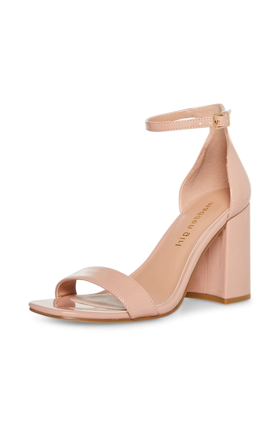 Women's Sstar Heeled Sandal, Nude Patent, 5