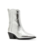 ショートブーツ・ブーティ THREE TO EIGHTY Flat Ankle Boots Silver 81WGrgHkXxL._UY900_.jpg