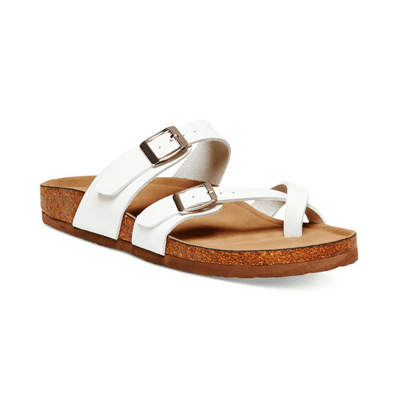 Madden Girl Women's White Bryceee Footbed Sandals, 9