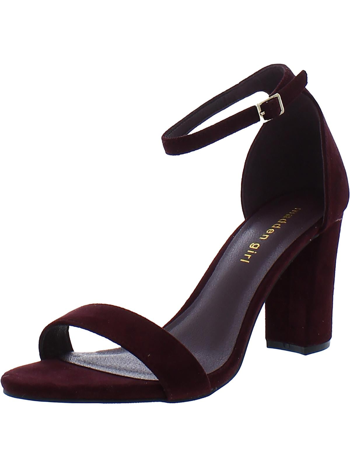 Madden Girl Womens Beella Faux Suede Block Heel Dress Sandals