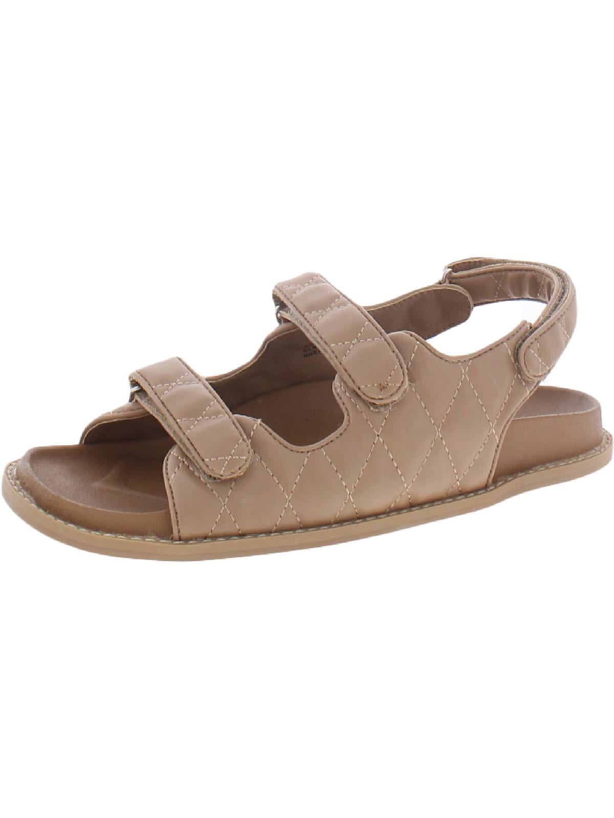 Madden Girl Womens Bradley Faux Leather Adjustable Footbed Sandals