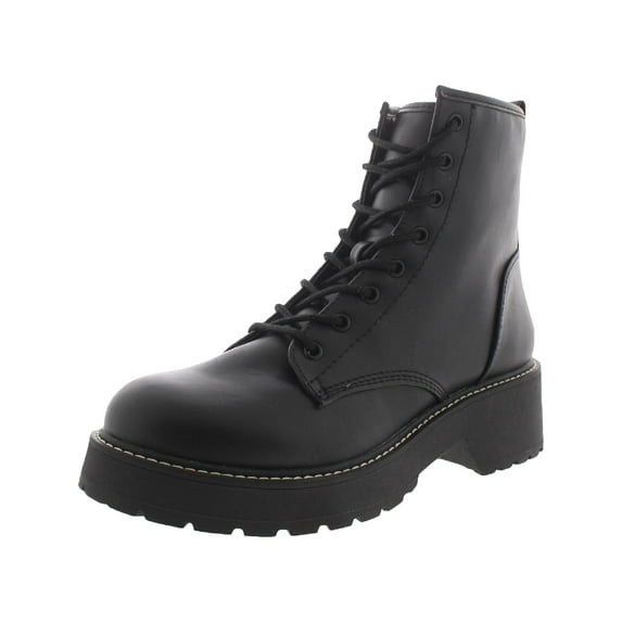 Madden Girl Womens Carra Faux Leather Lug Sole Ankle Boots
