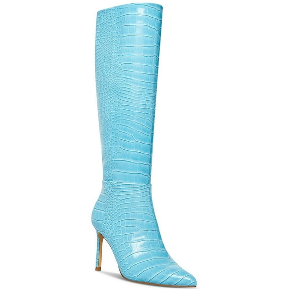 Madden Girl Womens Chantelle Faux Leather Embossed Over-The-Knee Boots