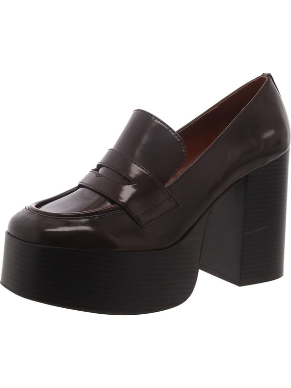 Womens Cherilyn Square Toe Slip On Platform Heels
