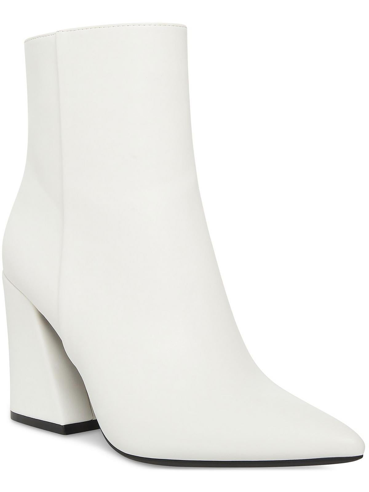 MADDEN GIRL Women s White Cody Pointed Toe Boot Bootie 9.5 M Dress Zip Up Padded Sculpted Heel Walmart