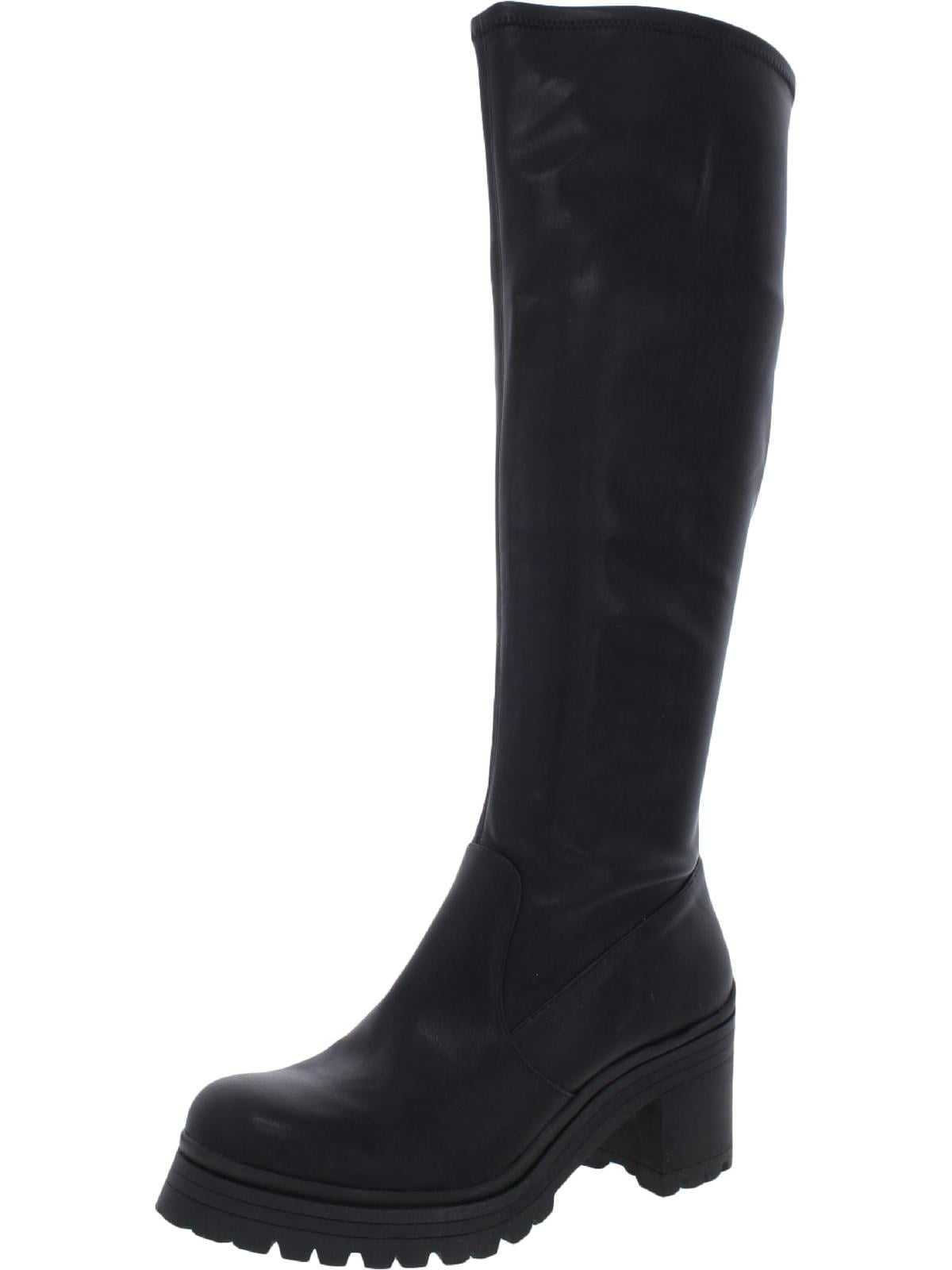 Madden Girl Womens Coretta Stretch Knee-High Boots Black Medium