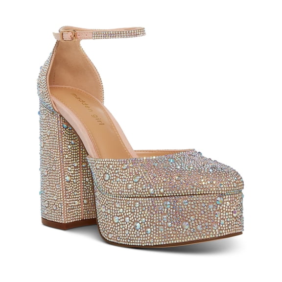 Madden Girl Womens DION-R Embellished Glass Platform Sandals