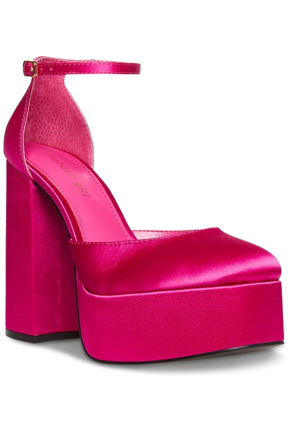 Womens Dion Block Heel Ankle Strap Platform Heels