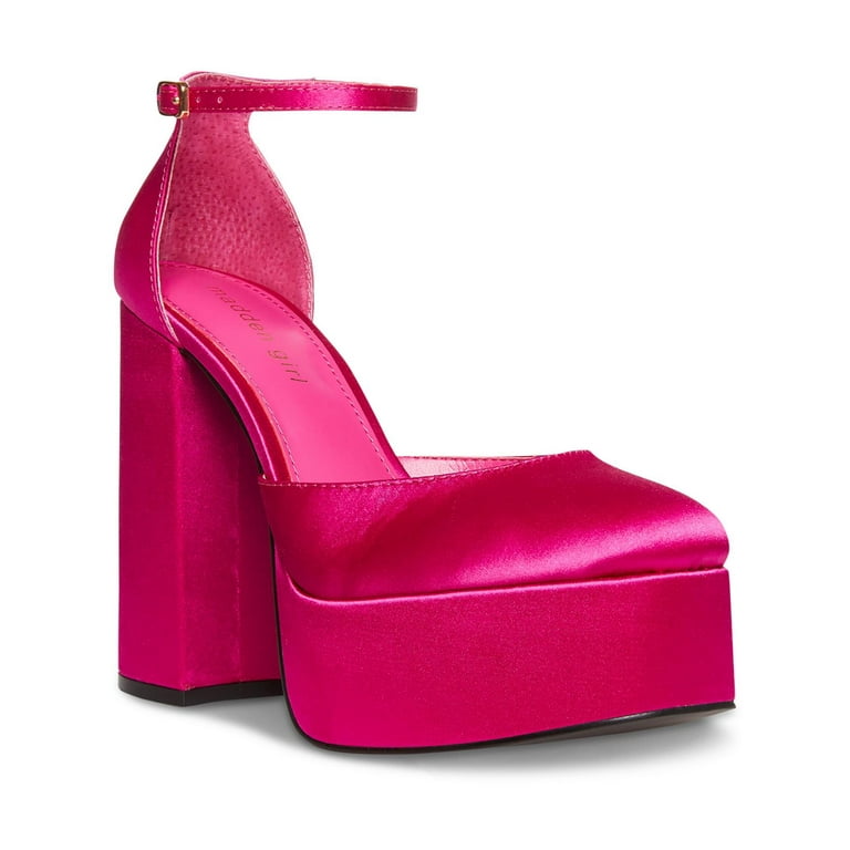 Madden Girl Womens Dion Block Heel Ankle Strap Platform Heels Walmart