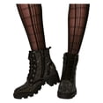thumbnail image 1 of Madden Girl Womens Dymond Rhinestone Platforms Combat Boots Black 6 Medium (B,M), 1 of 4