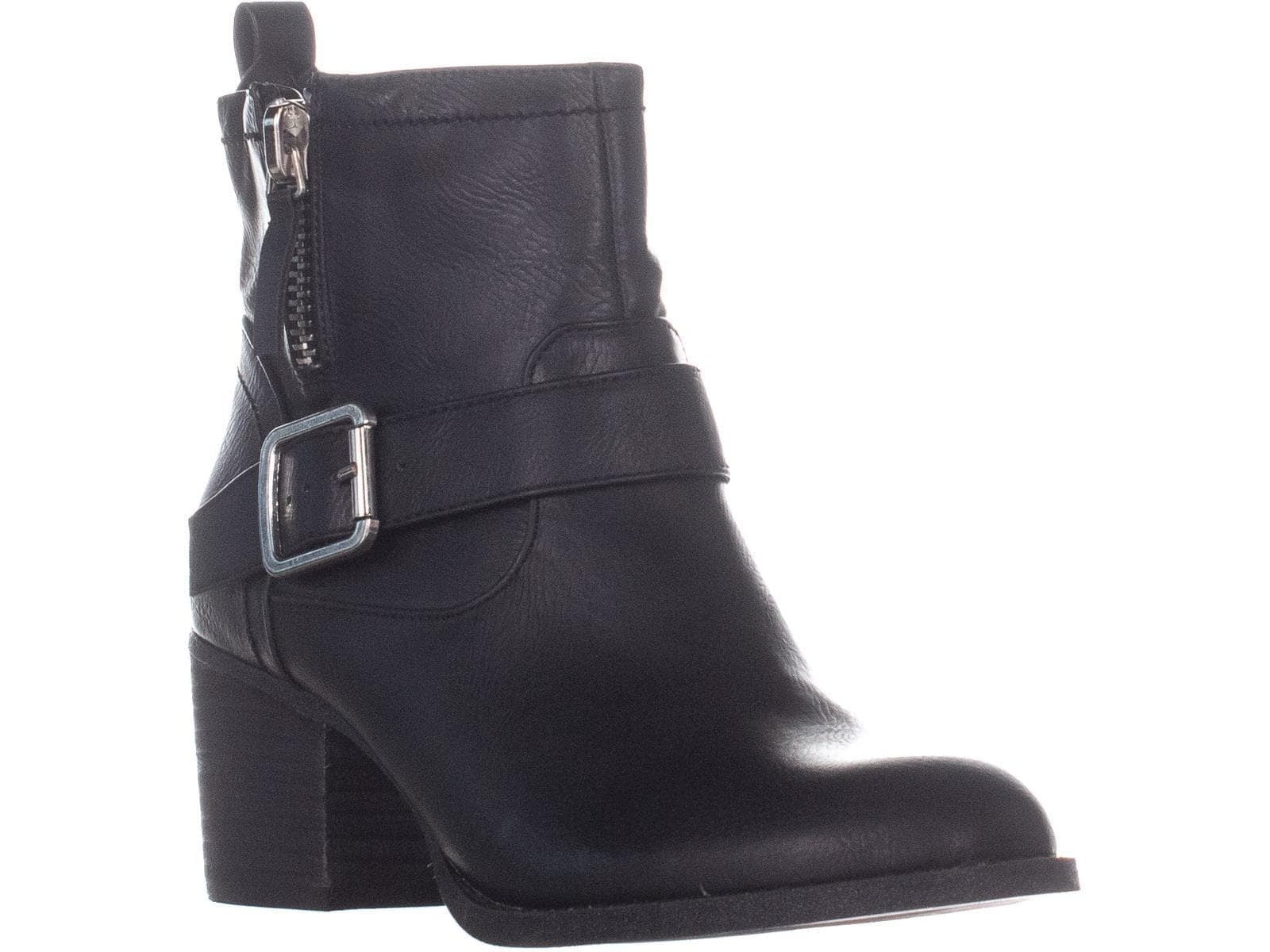 Vince Camuto Womens Eckanna Leather Ankle Booties Black 7.5 Medium B M Walmart