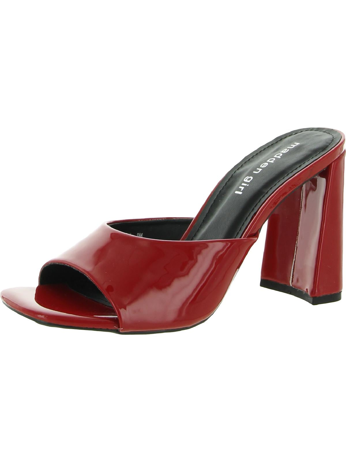 Madden Girl Womens Genius Patent Slides Mule Sandals