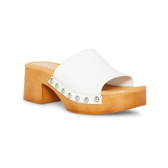 Madden Girl Womens Hilly Faux Leather Studded Slide Sandals