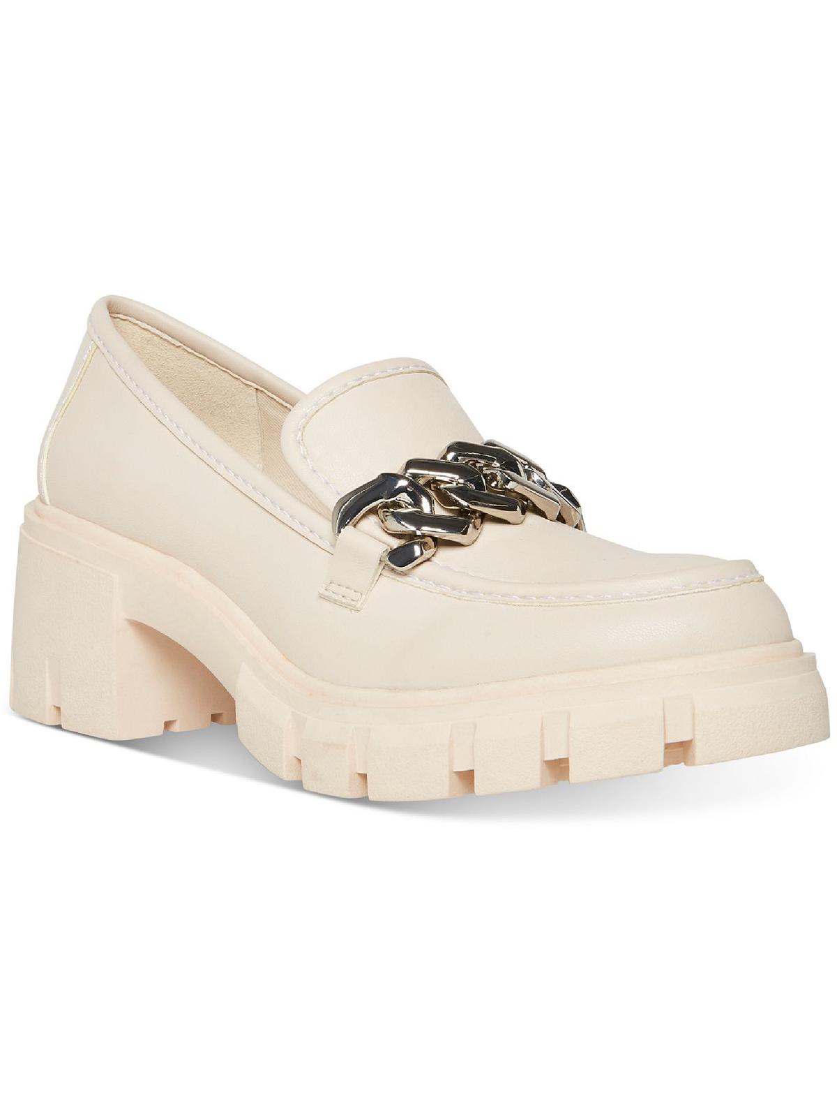 Madden Girl Womens Hoxtonn Faux Leather Lugged Sole Loafers