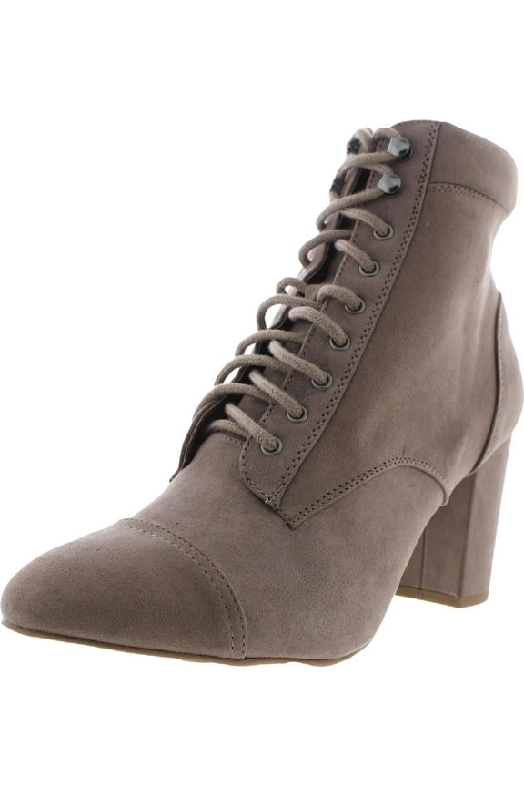 Womens Justinee Faux Suede Heels Combat & Lace-up Boots