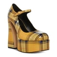 thumbnail image 1 of Madden Girl Womens Khloie Faux Leather Buckle Platform Heels, 1 of 3