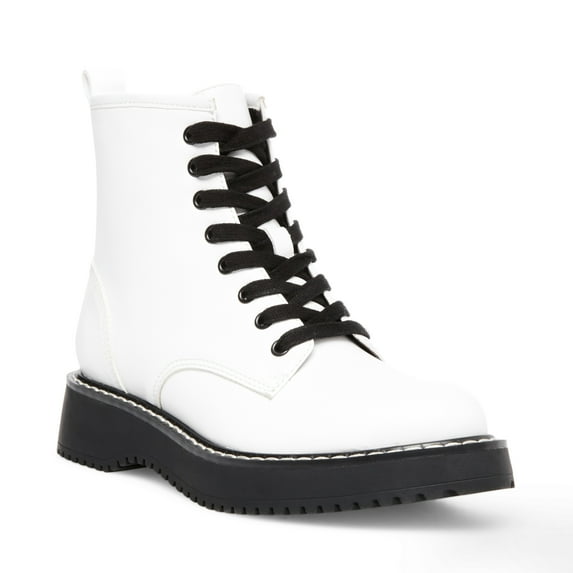 Madden Girl Womens Kurrt Leather Ankle Combat Boots