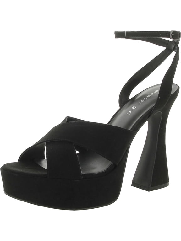 Womens Loollaa Faux Suede Criss-Cross Platform Sandals