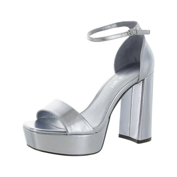 Madden Girl Womens Omega Leather Ankle Strap Heels