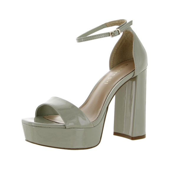 Madden Girl Womens Omega Patent Leather Ankle Strap Heels