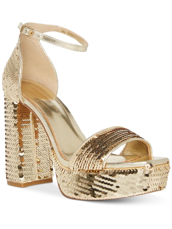 Womens Omega-S Metallic Square Toe Platform Heels