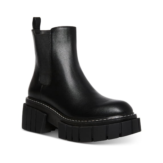Madden Girl Womens Pheobe Leather Lug Sole Chelsea Boots