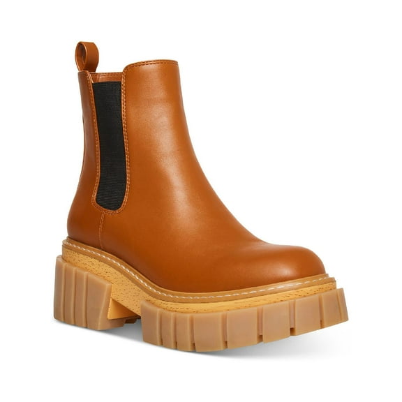 Madden Girl Womens Pheobe Leather Lug Sole Chelsea Boots