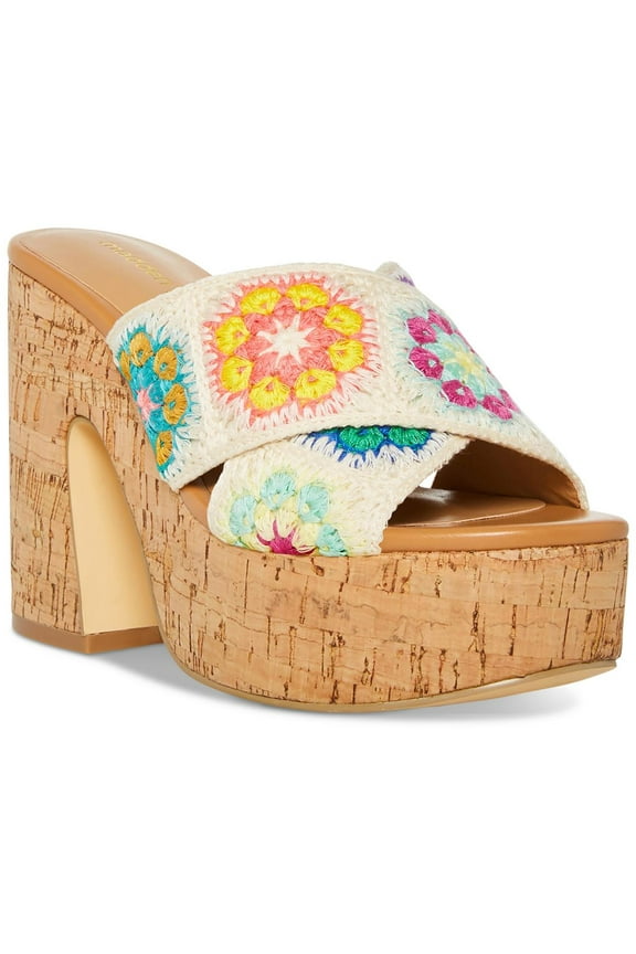 Womens RAMBLEE Open Toe Floral Heels