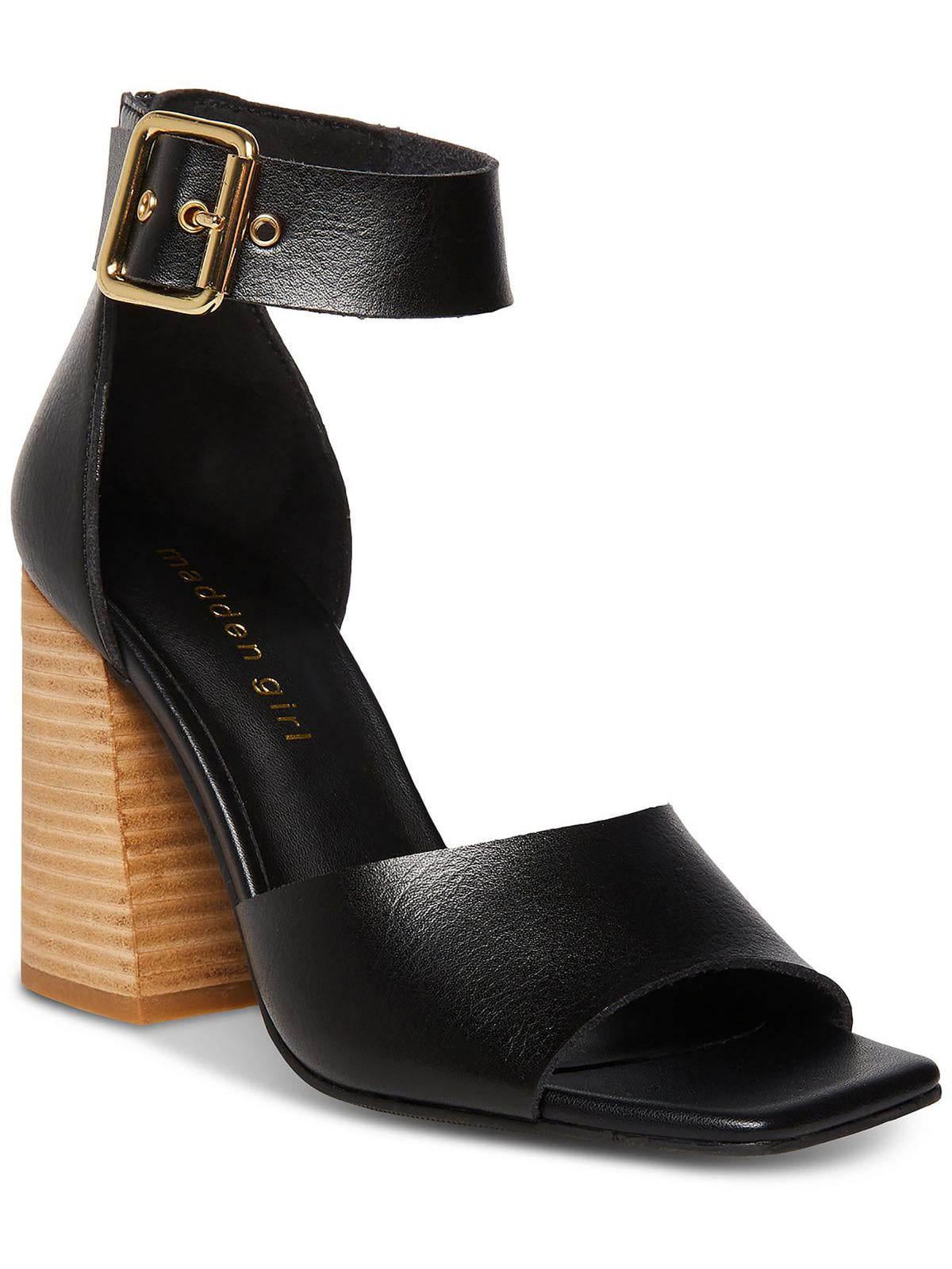 Faux leather block clearance heels